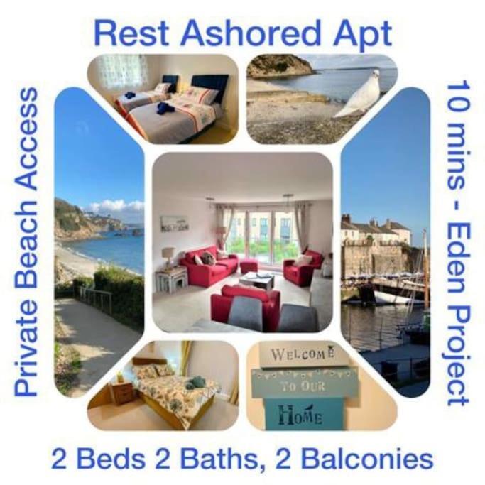 Stunning Apartment, Balconies, Private Beach, Coast Path تشارلزتاون المظهر الخارجي الصورة